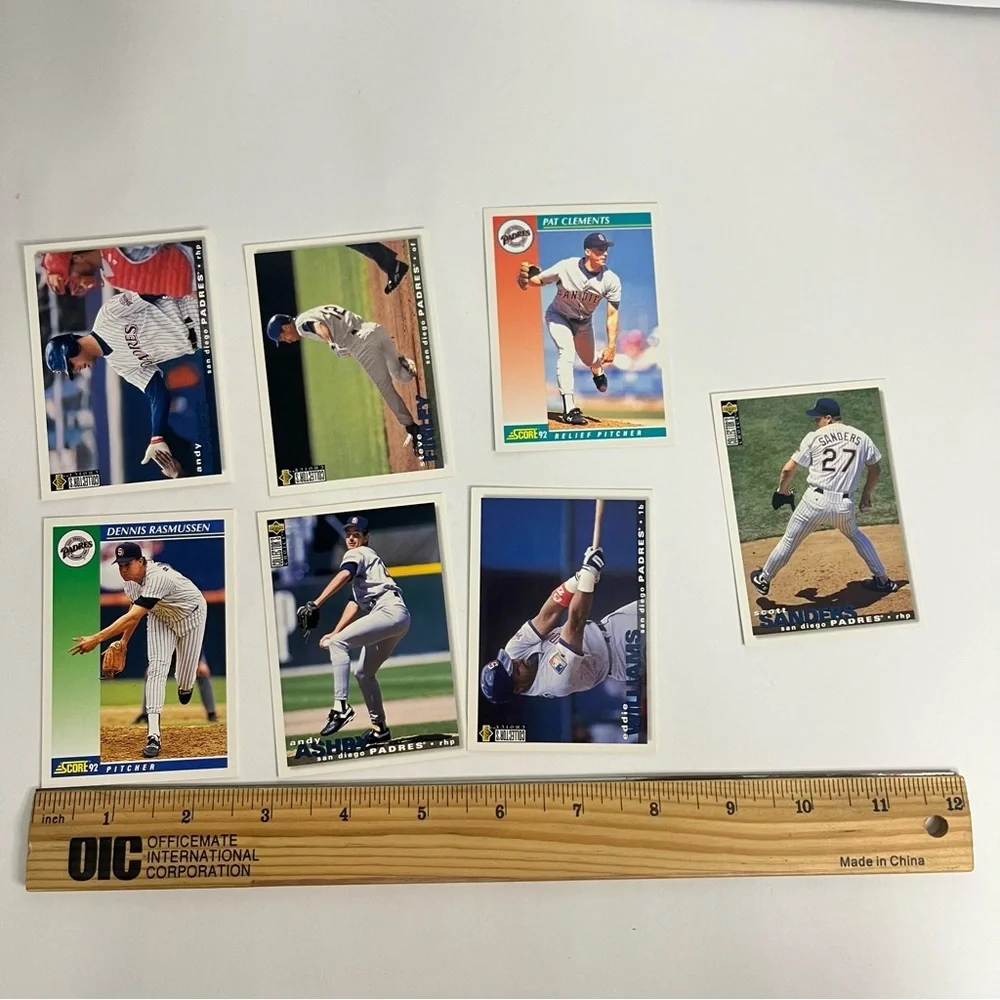 vintage 90 san diego padres baseball card lot crafting junk journal collecting‎
